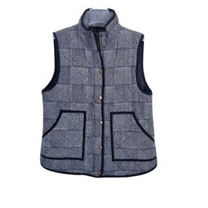 Blue Rain Vest Women Size Small Black White Full Zip Snap Button